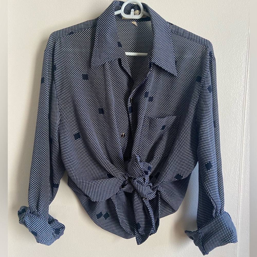 Vintage Pattern Button up blouse